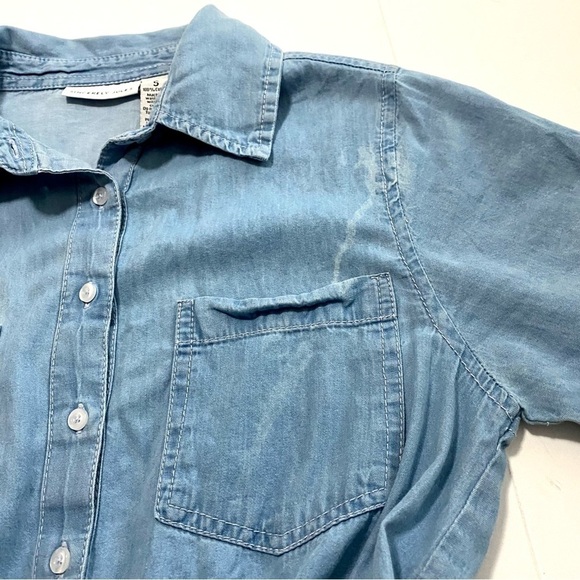 Sincerely Jules Light Blue Jumpsuit Size Small Cotton Chambray Denim Summer - Picture 16 of 16